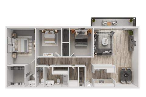 Floor plan for 3 beds, 1.5 baths, 1325 sqft